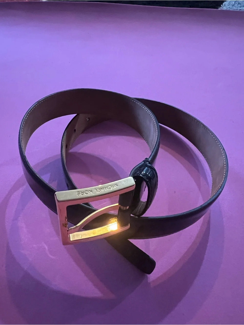 Michael Kors Black Leather Belt XS